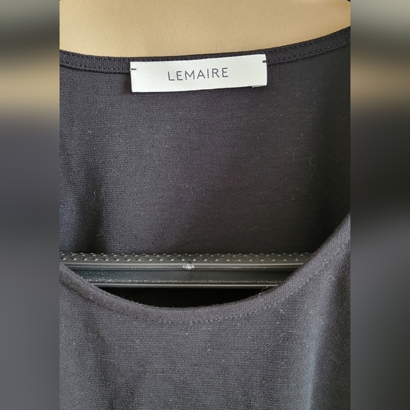 LEMAIRE-Black Scoop Neck T-Shirt - Picture 8 of 9